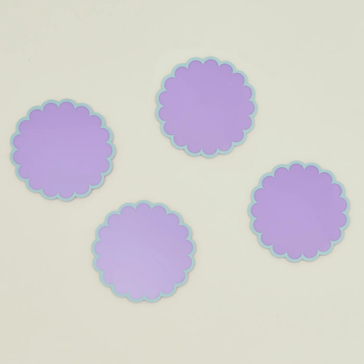 Acrylic Scalloped Coaster, Set of 4