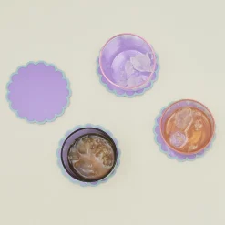 Acrylic Scalloped Coaster, Set of 4
