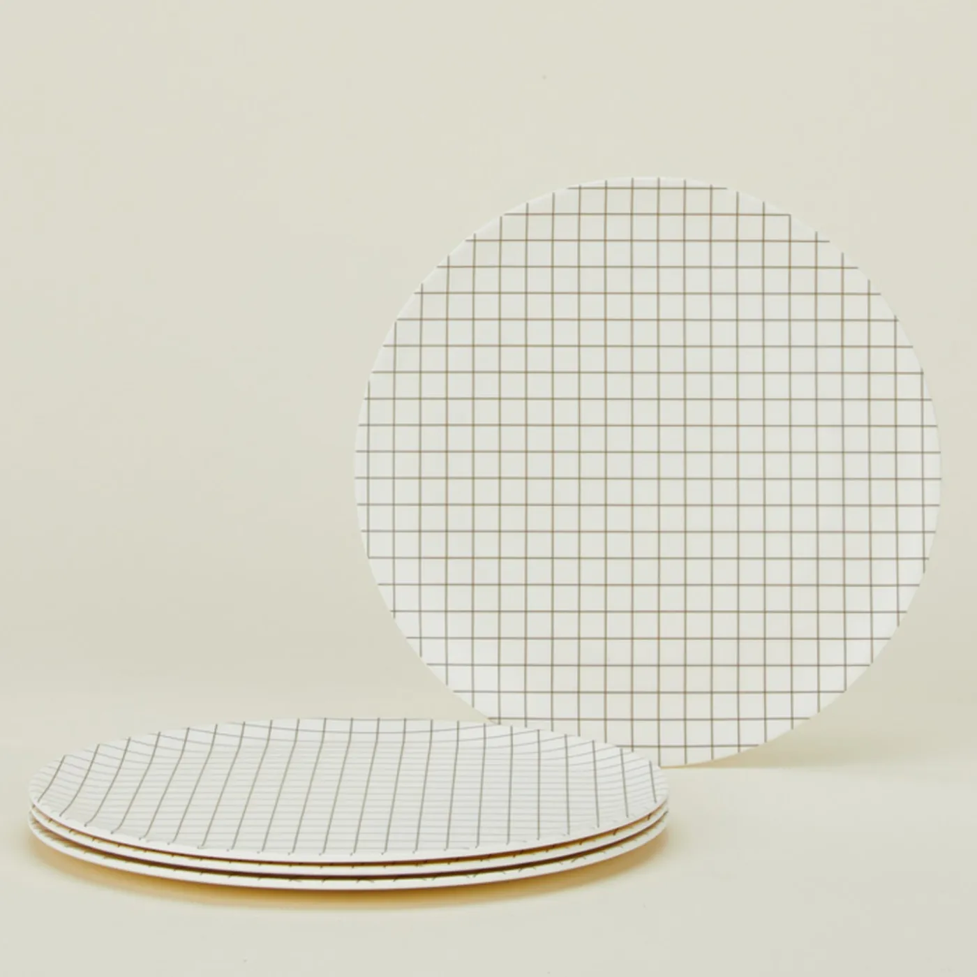 Bamboo Melamine Dinner Plate Set