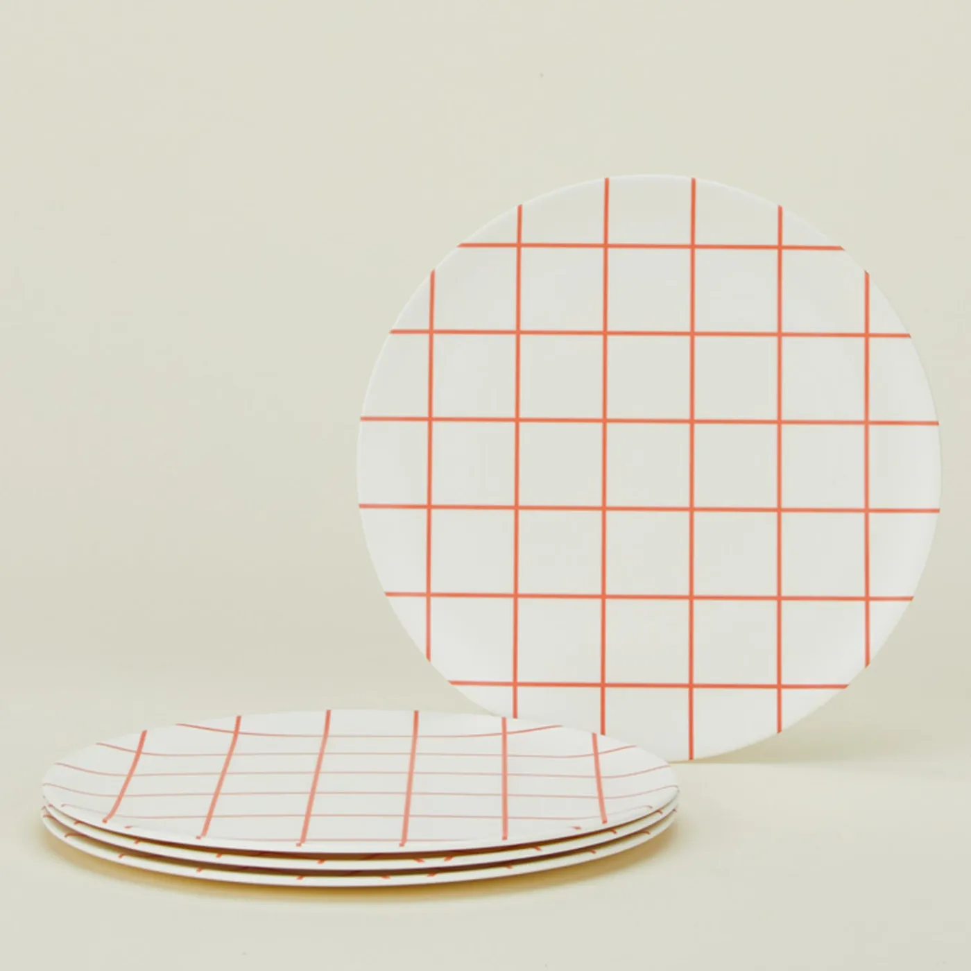 Bamboo Melamine Dinner Plate Set