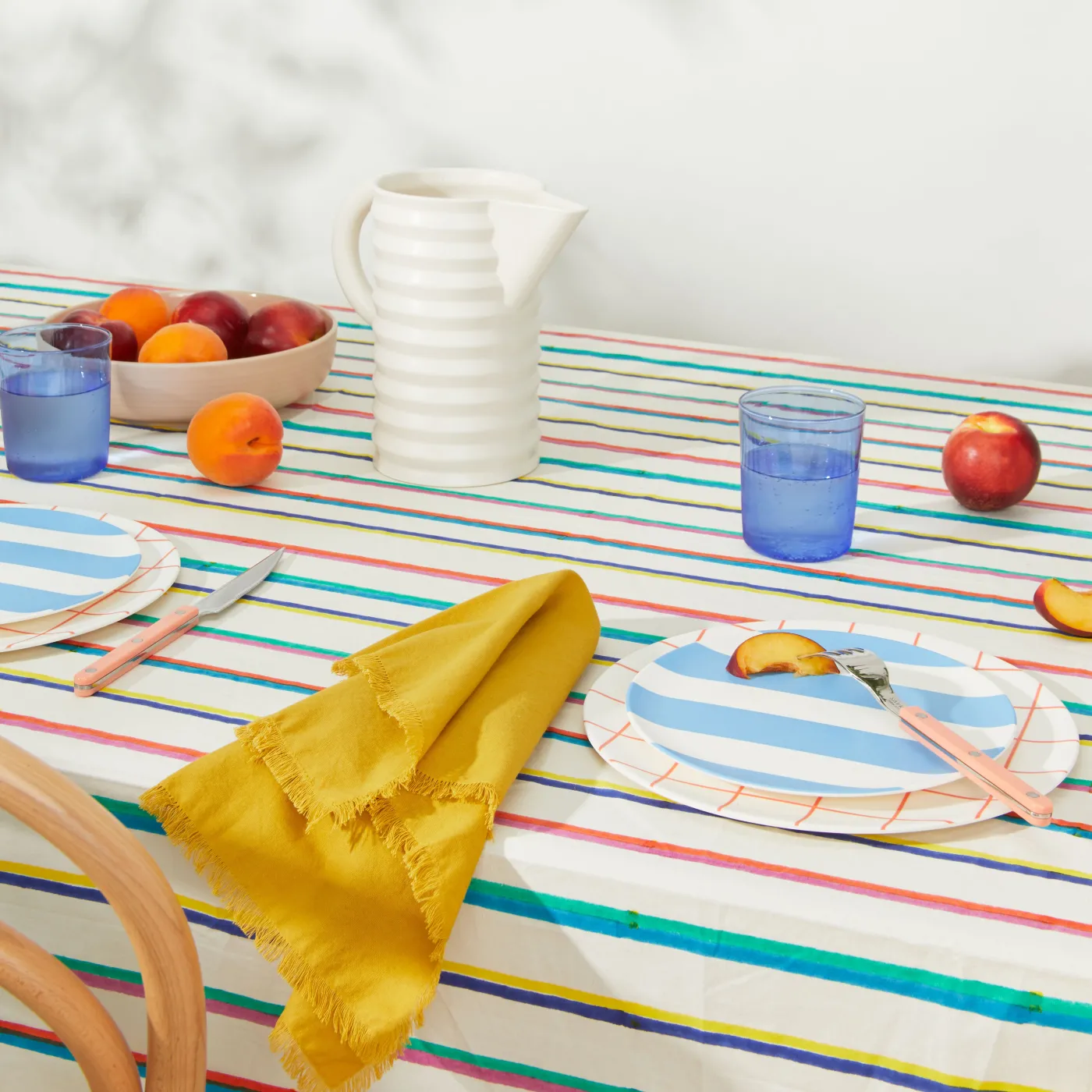 Bamboo Melamine Dinner Plate Set