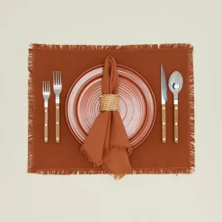 Basket Weave Napkin Ring, Set of 4