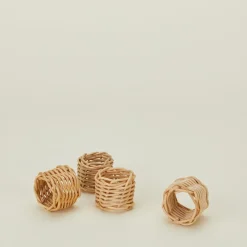 Basket Weave Napkin Ring, Set of 4