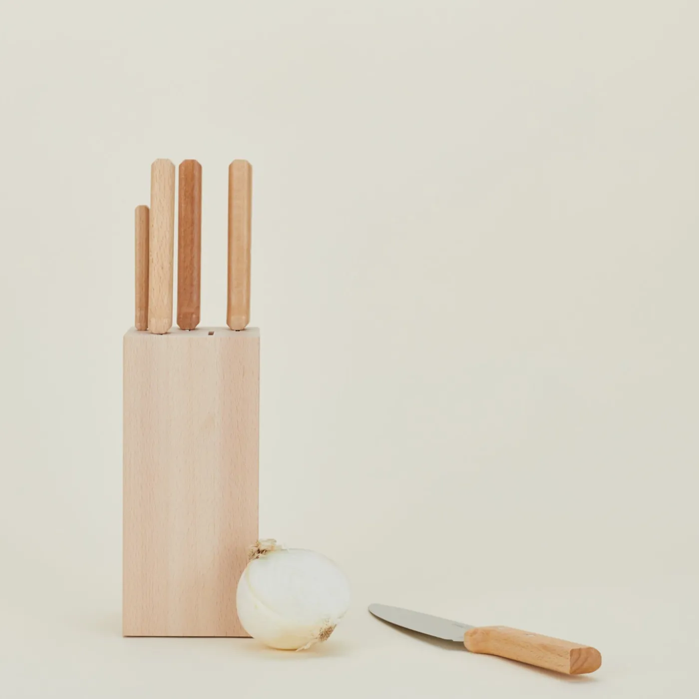 Beechwood Knives, Set of 5 + Block