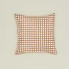 Block Printed Grid Pillow Cover