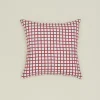 Block Printed Grid Pillow Cover