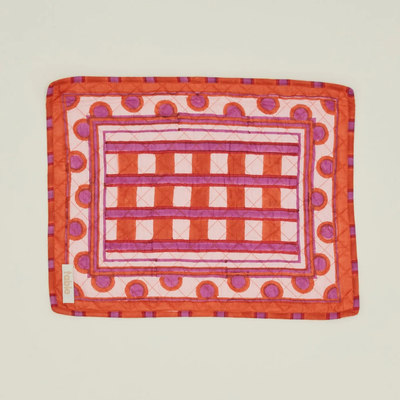 Block Printed Quilted Placemat