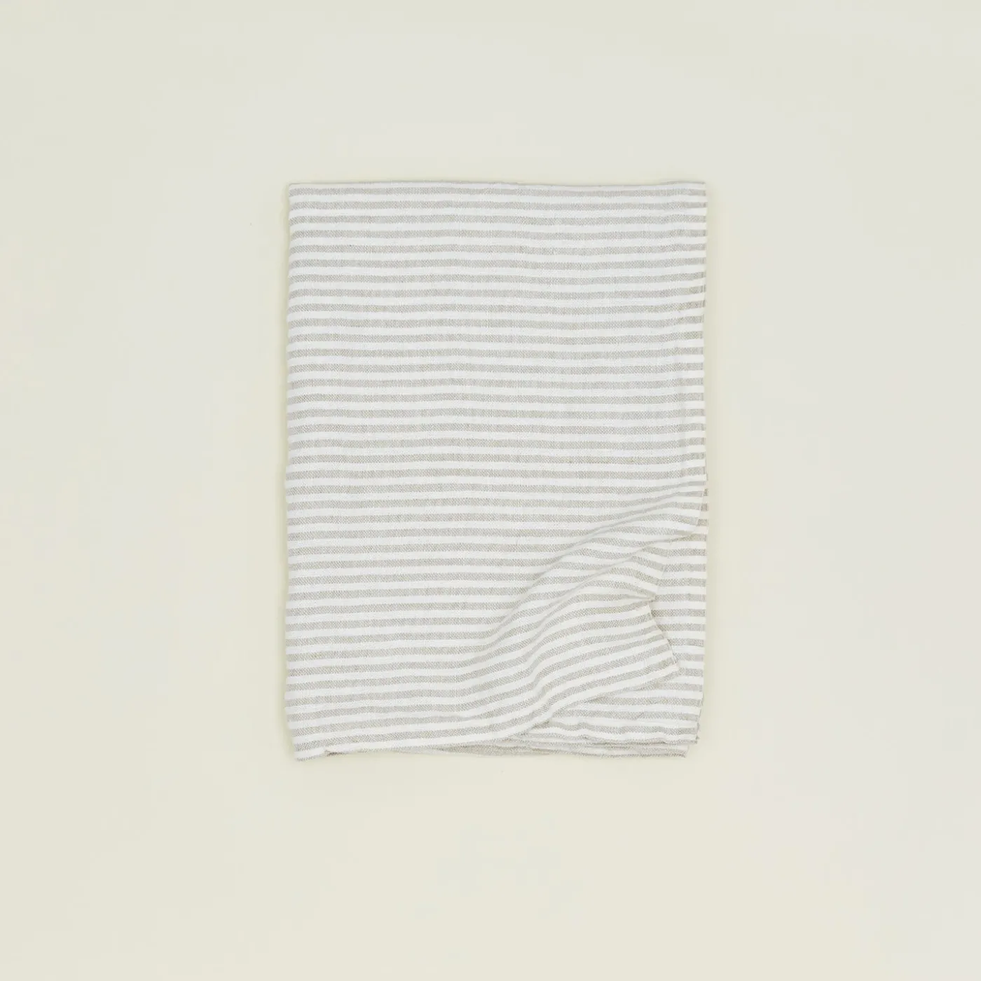 Chambray Linen Throw Blanket - White Stripe