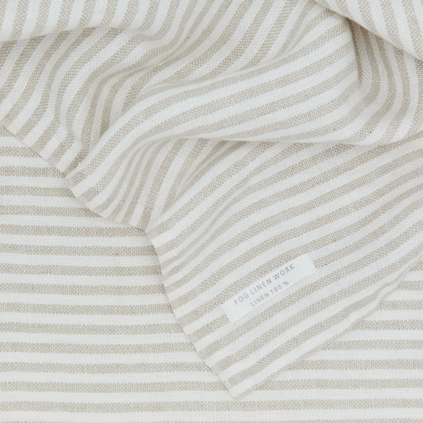Chambray Linen Throw Blanket - White Stripe