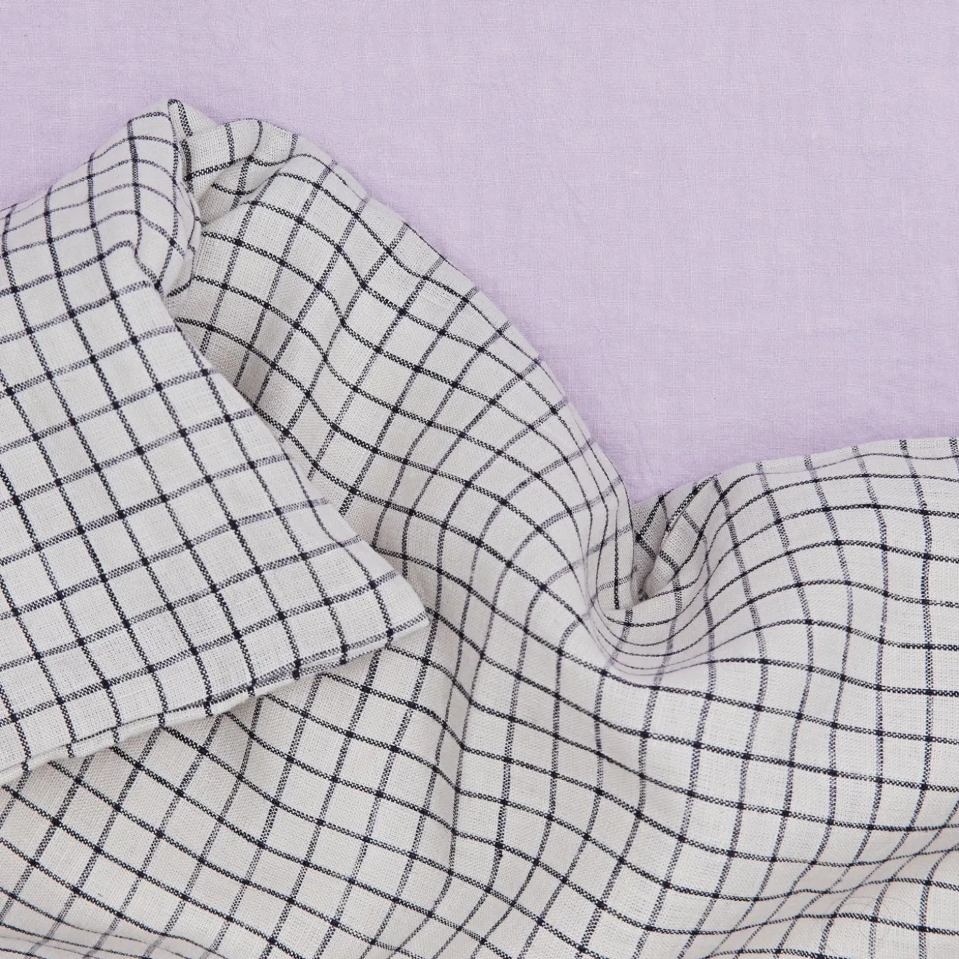 Checked Linen Duvet Cover