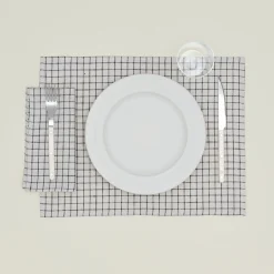 Checked Linen Napkin, Set of 4