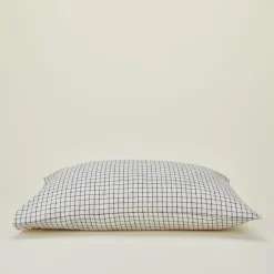 Checked Linen Pillowcase