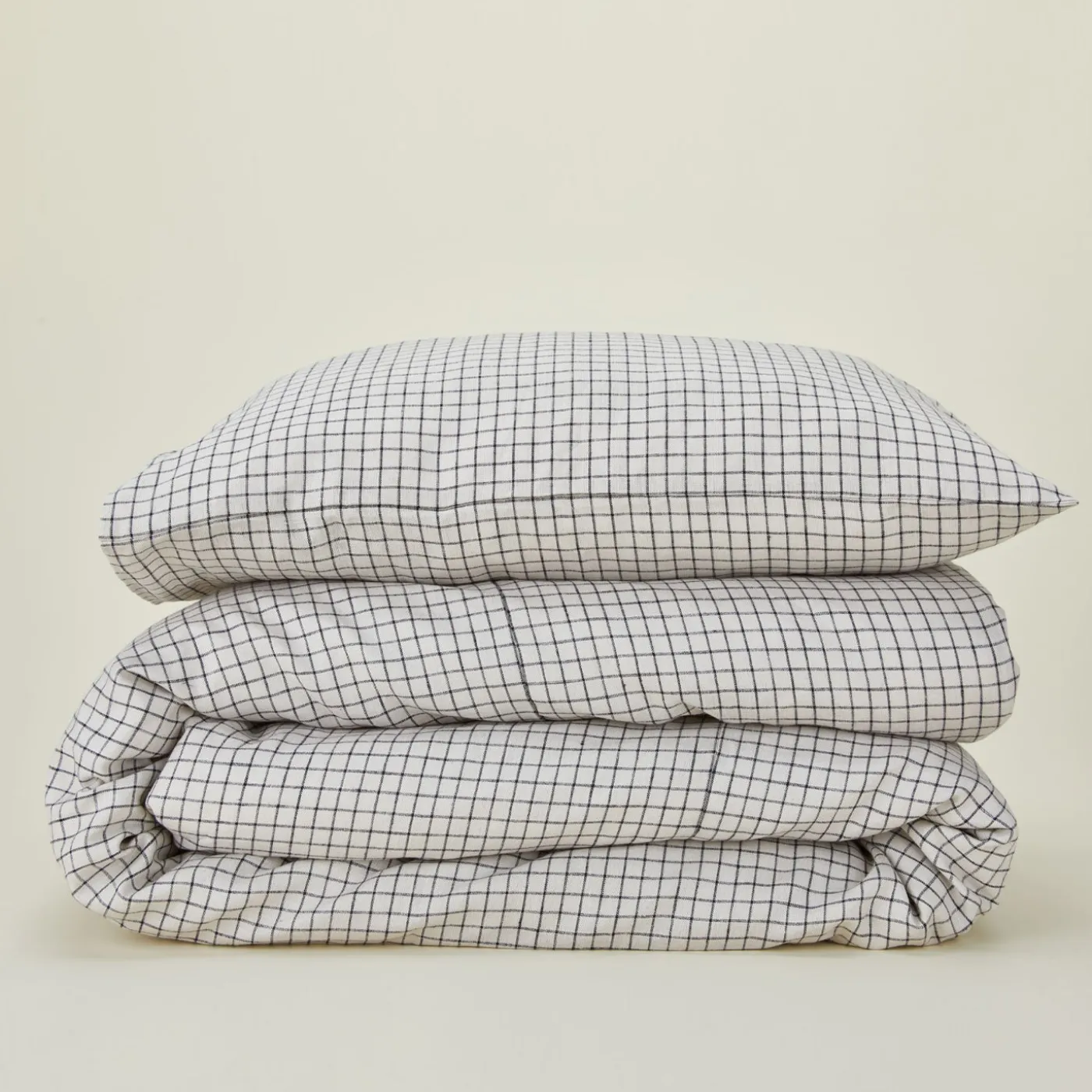 Checked Linen Pillowcase