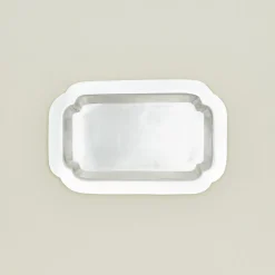 Decorative Edge Rectangular Silver Tray