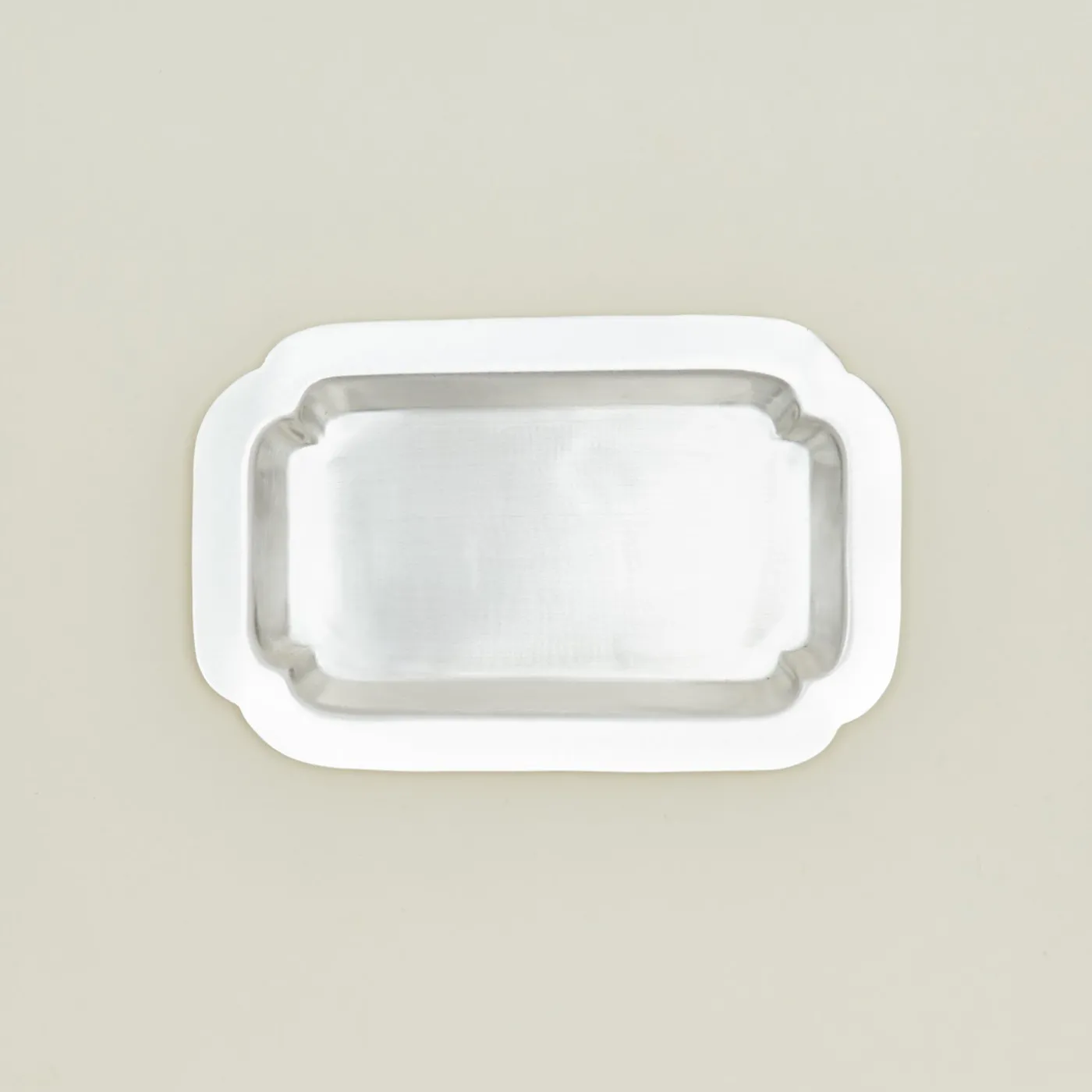 Decorative Edge Rectangular Silver Tray