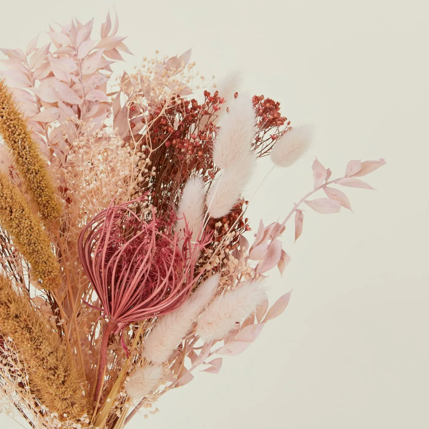 Dried Floral Bouquet - Pink + Coral