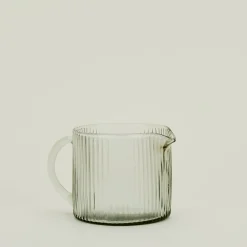 Glass Ribbed Pitcher