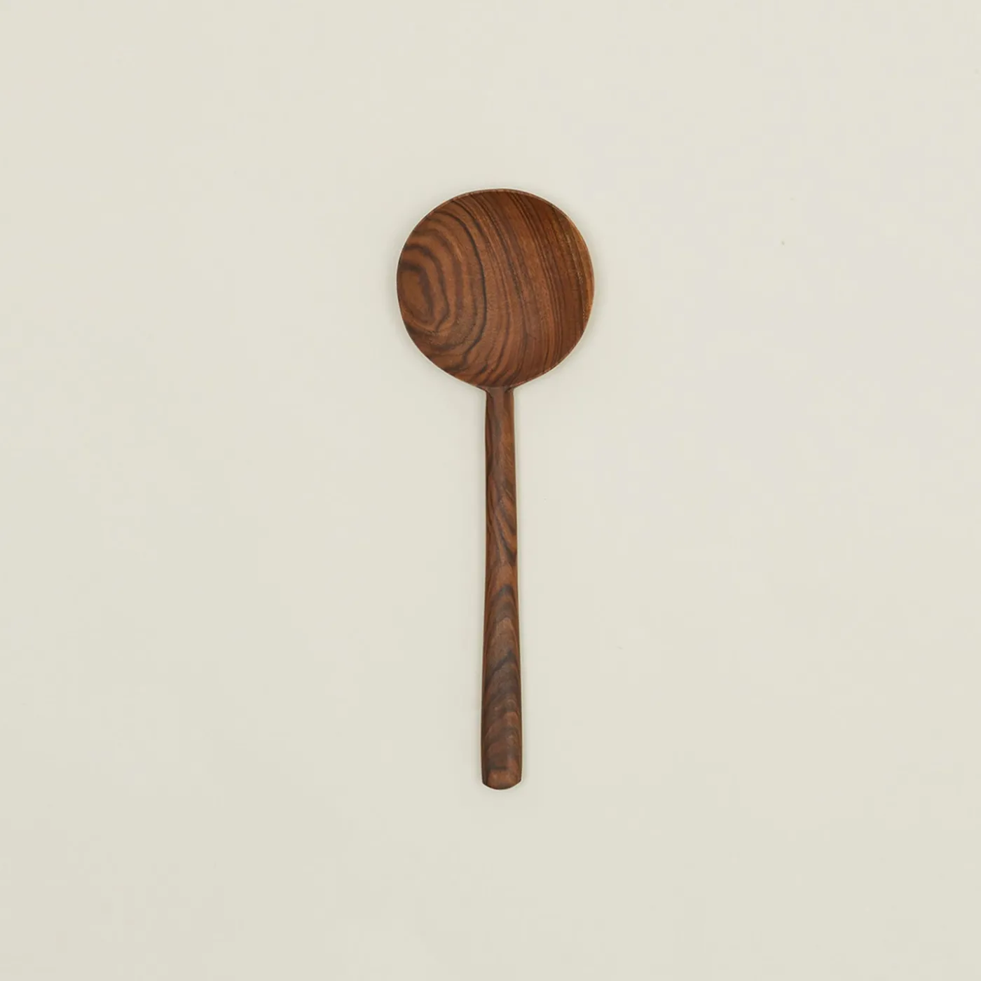 Hand Carved Walnut Large Round Spoon