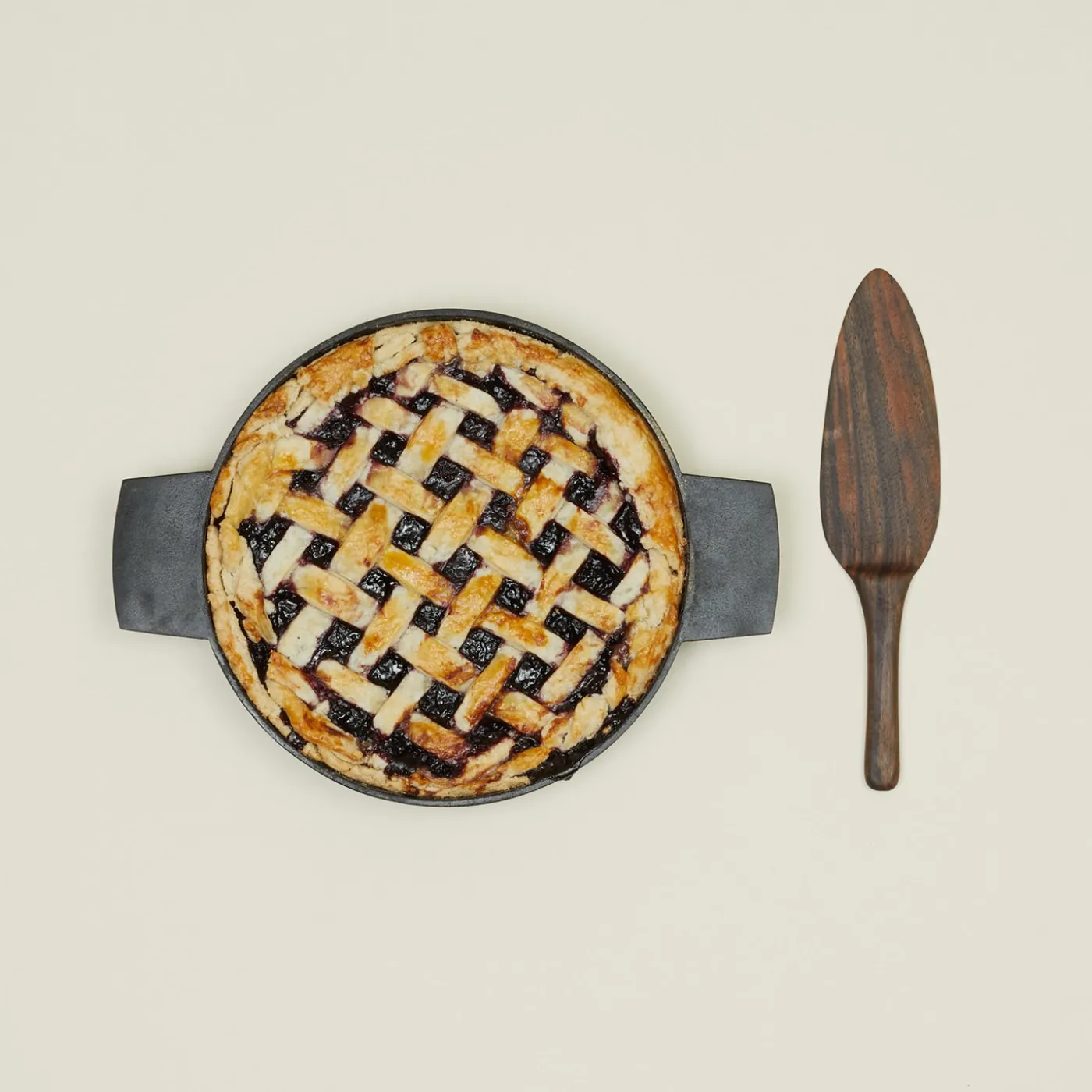 Hand Carved Walnut Pie Server