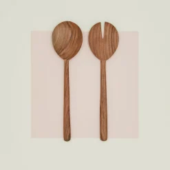 Hand Carved Walnut Serving Set