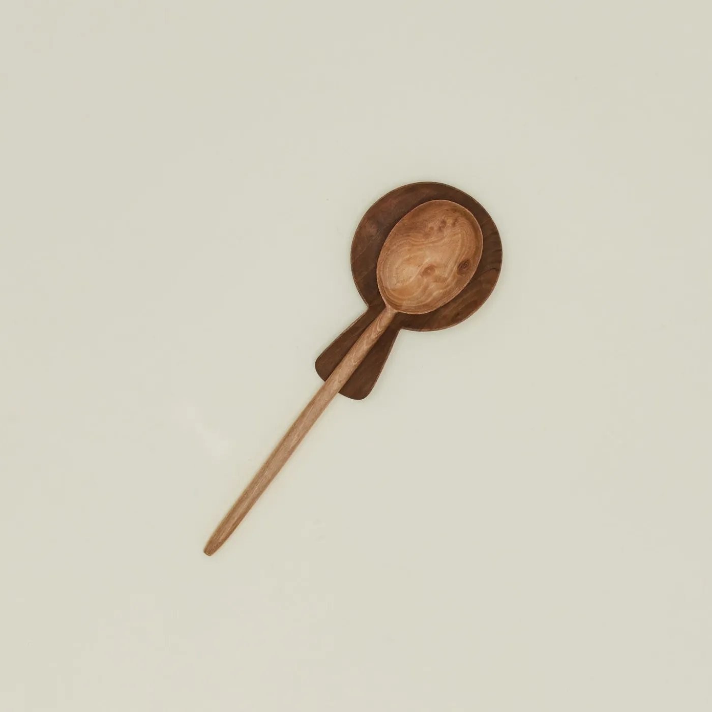 Hand Carved Walnut Spoon Rest + Handle
