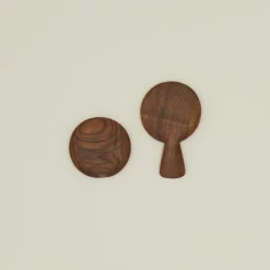 Hand Carved Walnut Spoon Rest + Handle