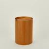 Lidded Wooden Wastebasket