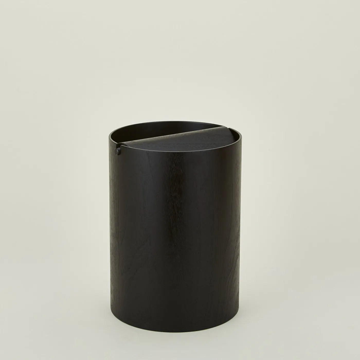 Lidded Wooden Wastebasket