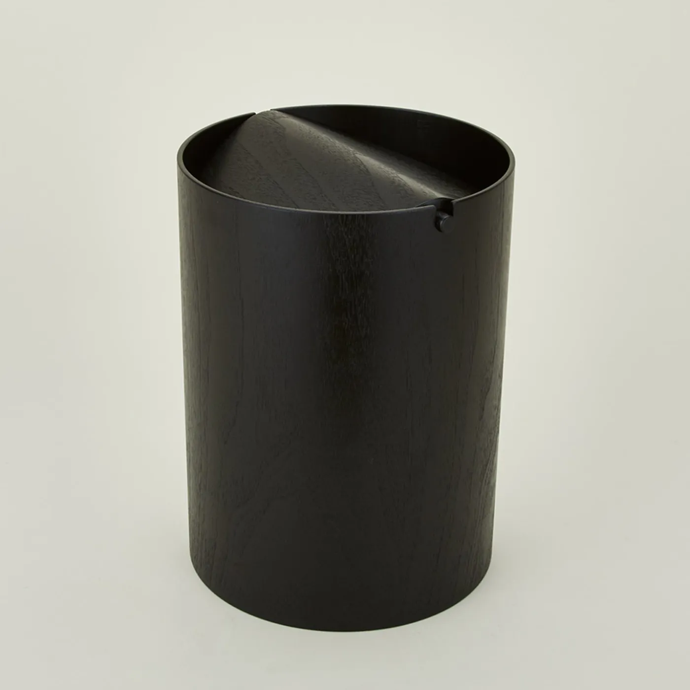 Lidded Wooden Wastebasket