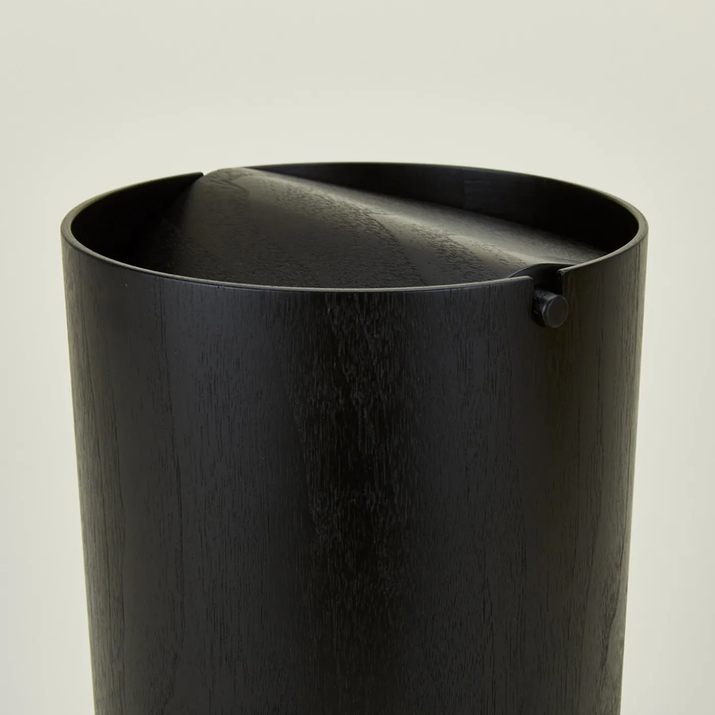 Lidded Wooden Wastebasket