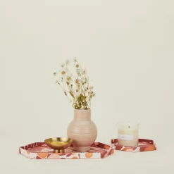 Marbleized Hexagon Tray, Set of 2