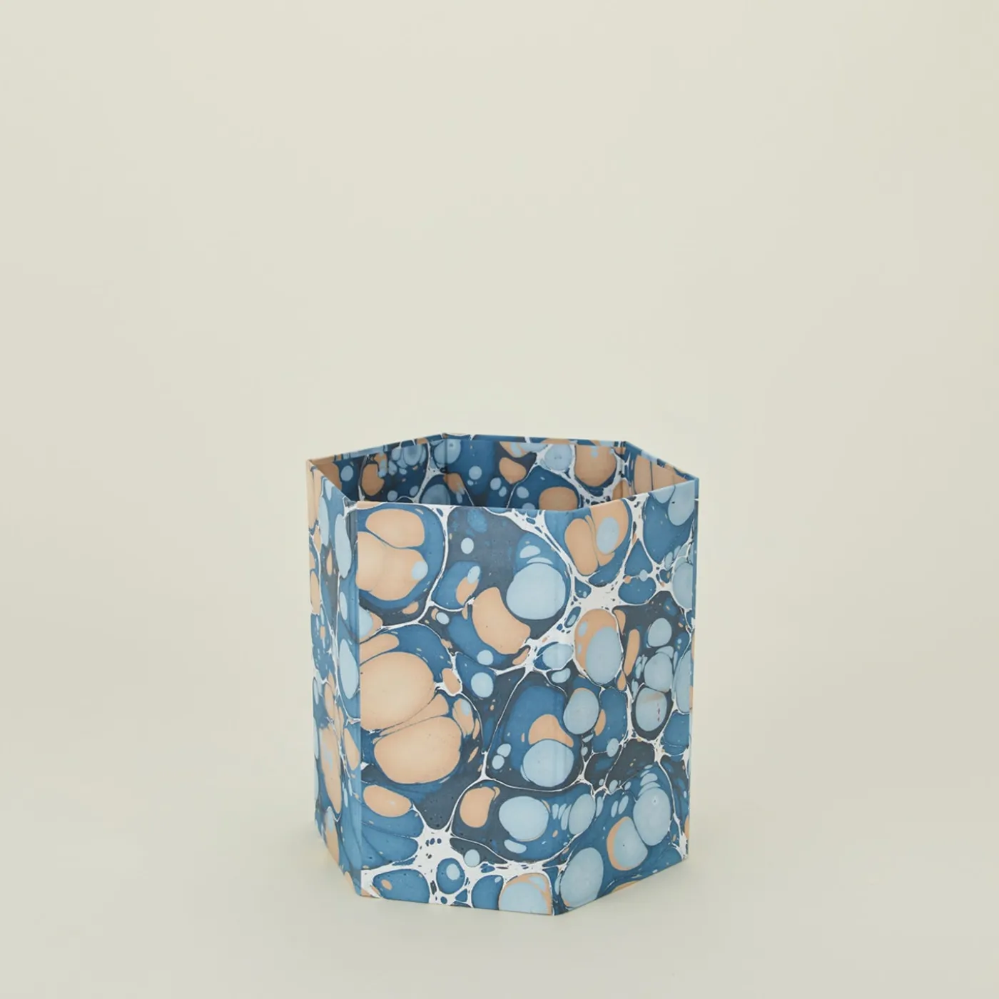 Marbleized Hexagon Wastebasket
