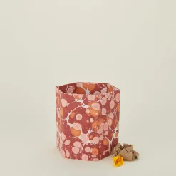 Marbleized Hexagon Wastebasket