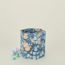 Marbleized Hexagon Wastebasket
