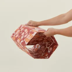 Marbleized Hexagon Wastebasket