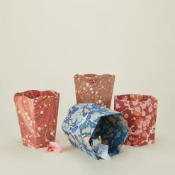 Marbleized Hexagon Wastebasket
