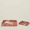 Marbleized Scalloped Tray, Set of 2