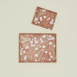 Marbleized Scalloped Tray, Set of 2