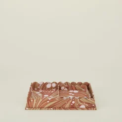 Marbleized Scalloped Tray, Set of 2