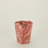 Marbleized Scalloped Wastebasket