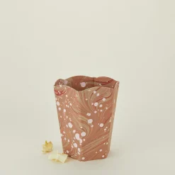 Marbleized Scalloped Wastebasket