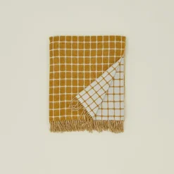 Merino Wool Check Throw