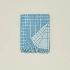 Merino Wool Check Throw