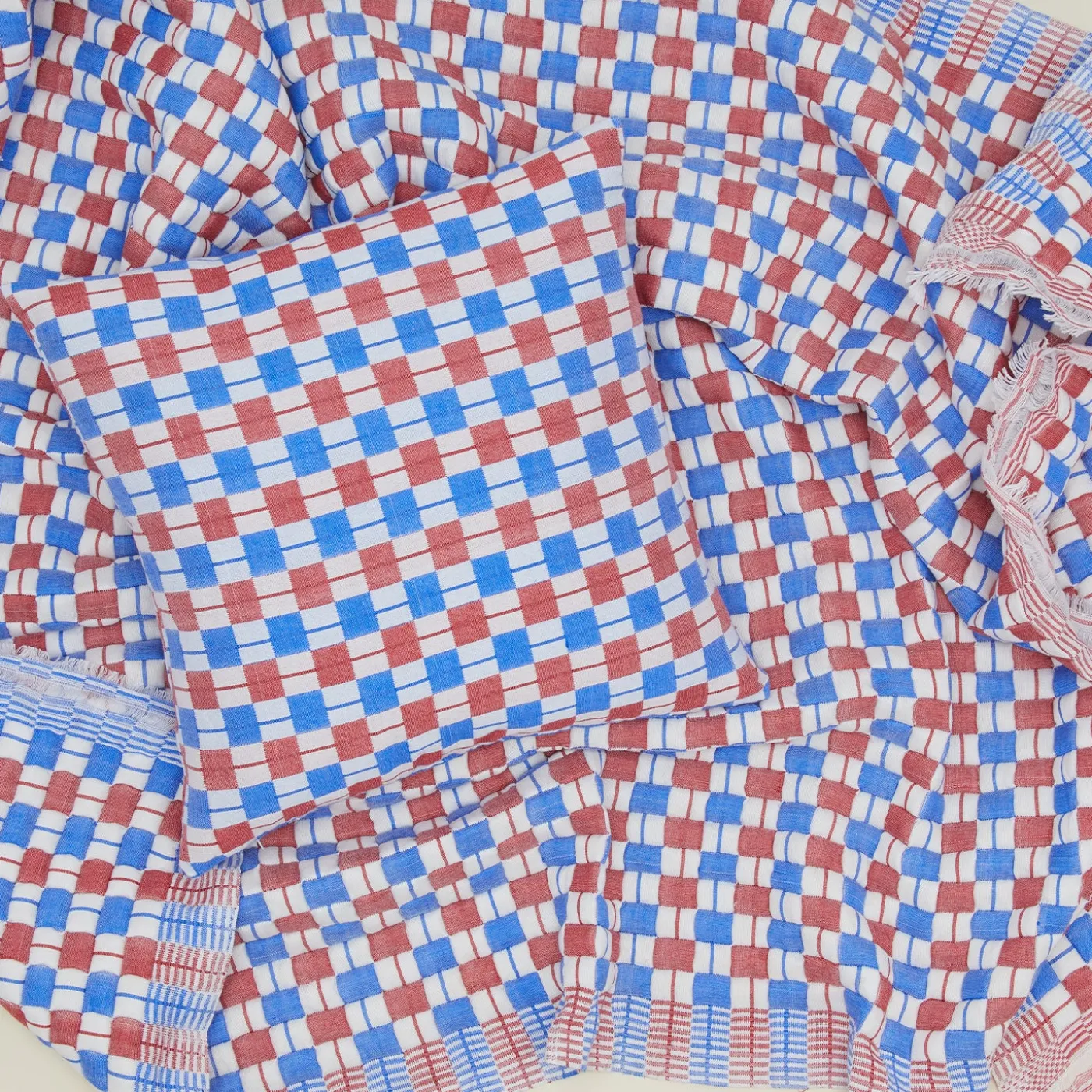 Quilted Checkered Pillow Cover