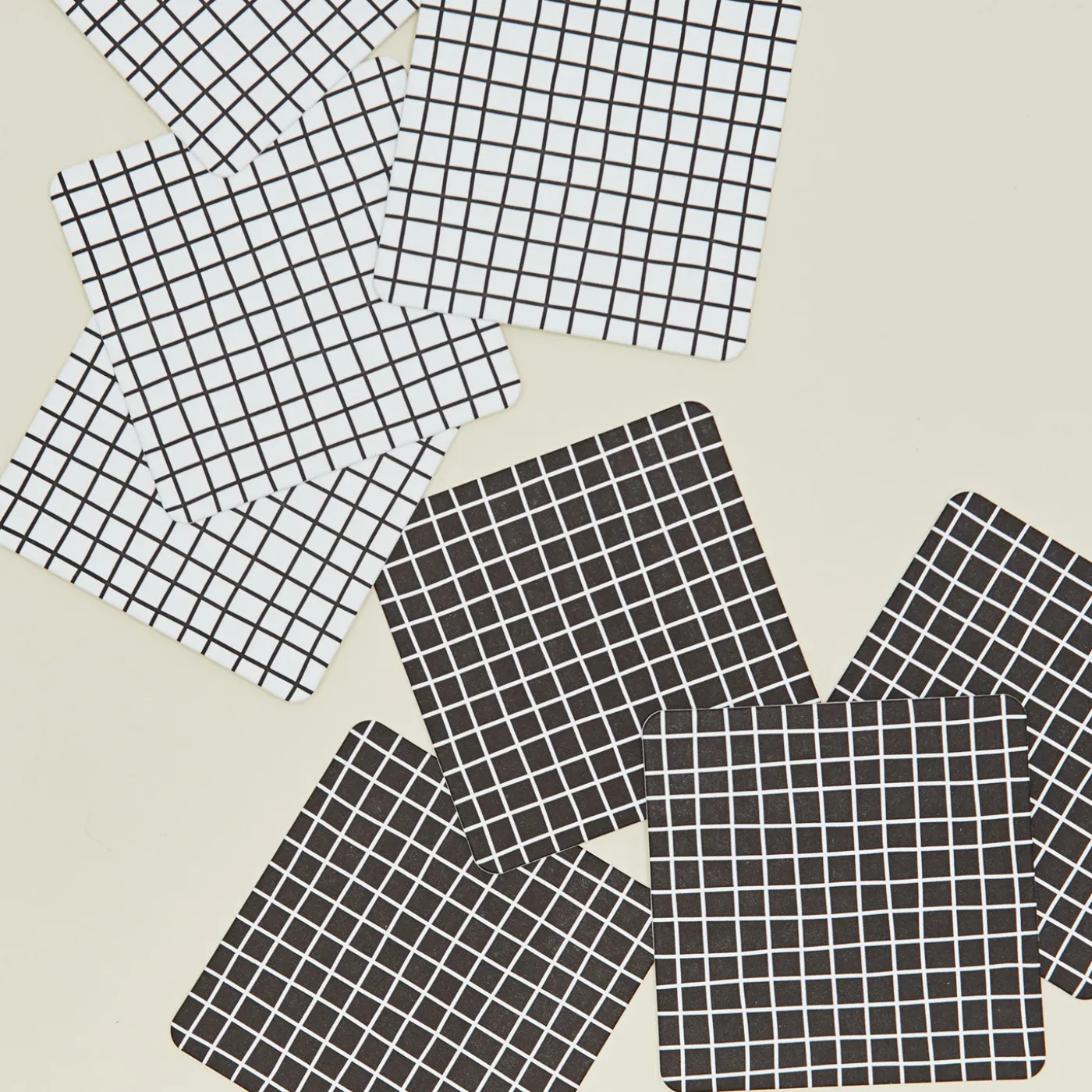 Reusable Paper Coaster, Set of 8 - Gridded