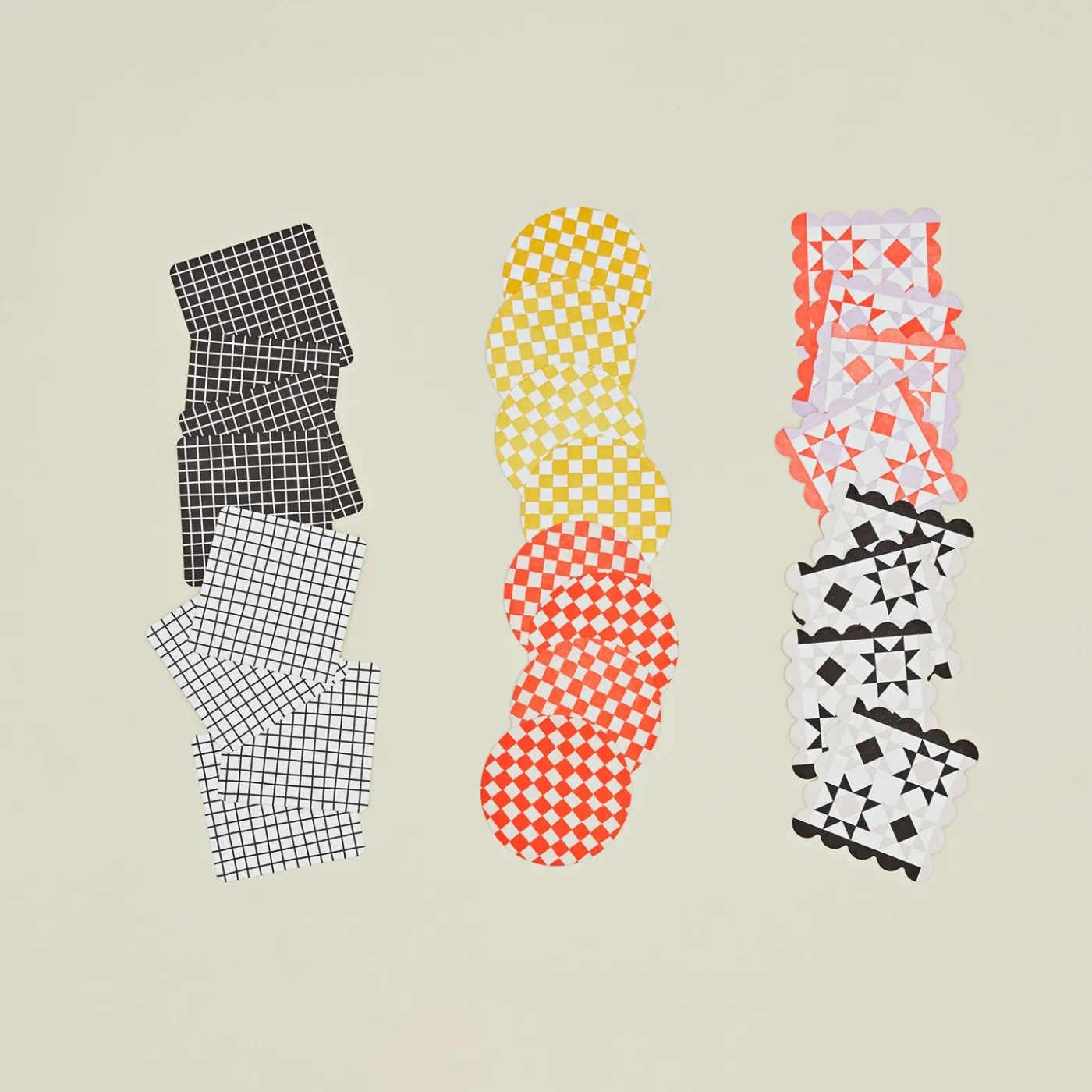 Reusable Paper Coaster, Set of 8 - Gridded