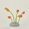 River Rock Oval Ikebana Vase