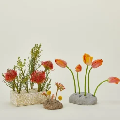 River Rock Oval Ikebana Vase