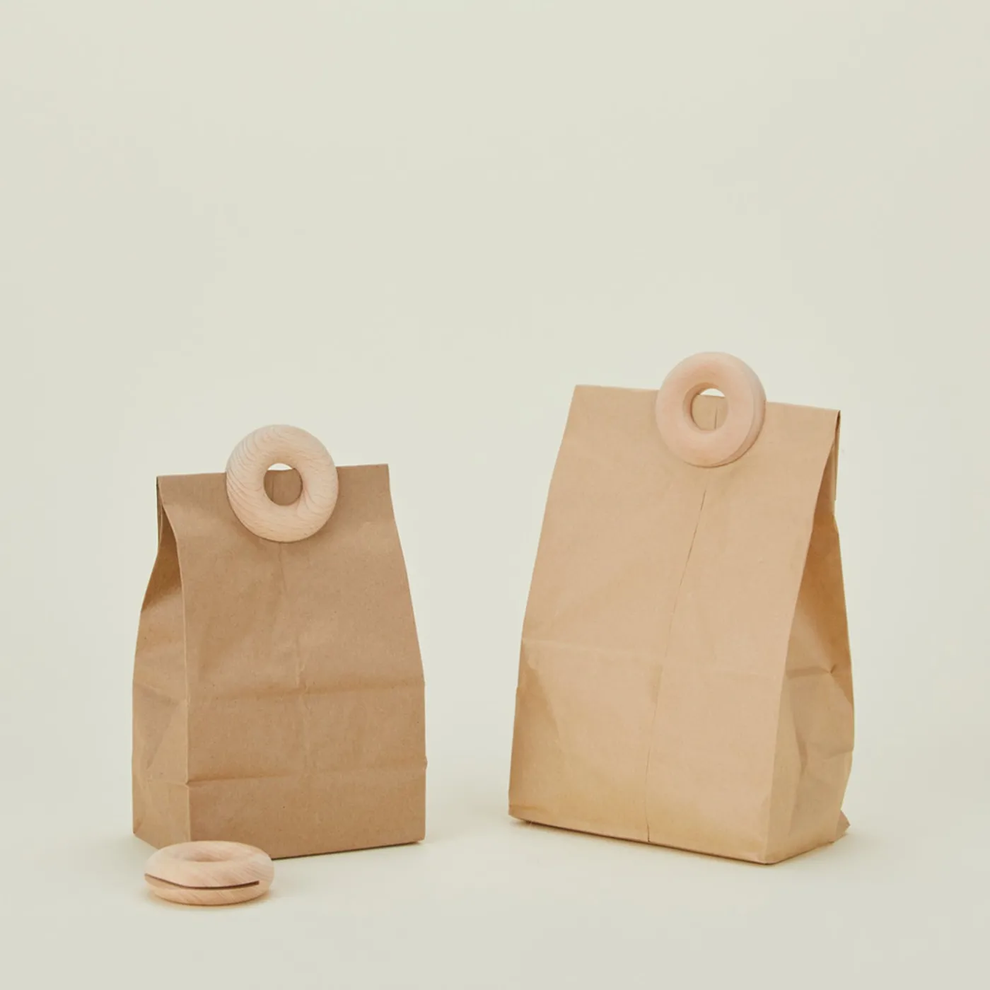Round Wooden Bag Clips, Set of 3