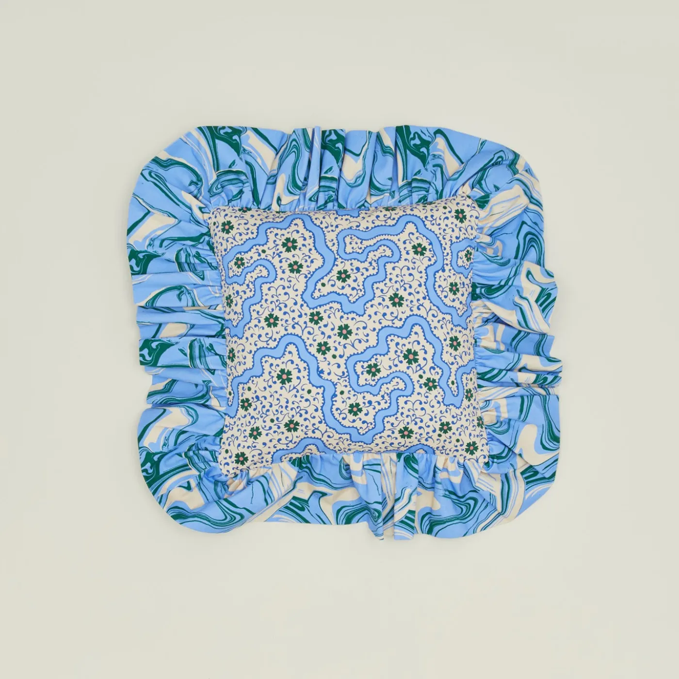Ruffled Floral Cushion
